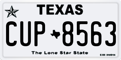 TX license plate CUP8563