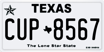 TX license plate CUP8567