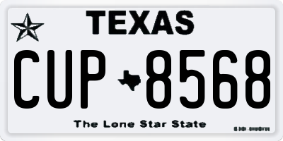 TX license plate CUP8568