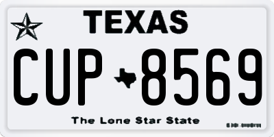 TX license plate CUP8569