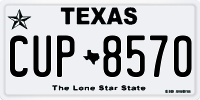 TX license plate CUP8570