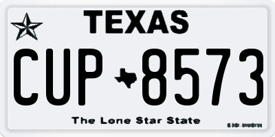 TX license plate CUP8573