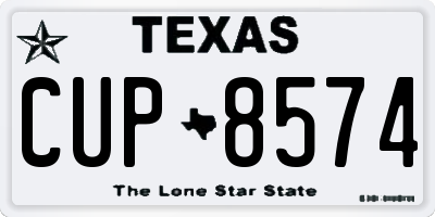 TX license plate CUP8574