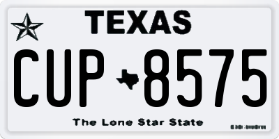 TX license plate CUP8575