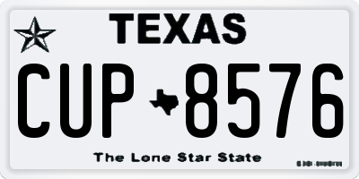 TX license plate CUP8576