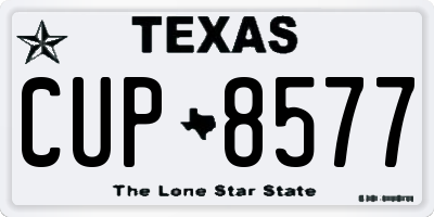 TX license plate CUP8577