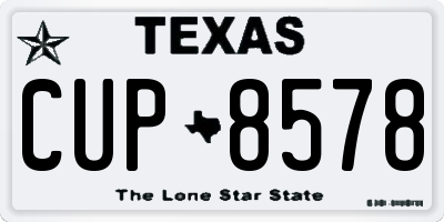 TX license plate CUP8578