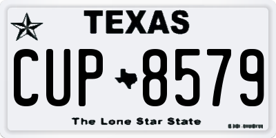 TX license plate CUP8579