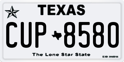 TX license plate CUP8580