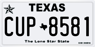 TX license plate CUP8581