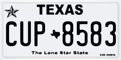 TX license plate CUP8583