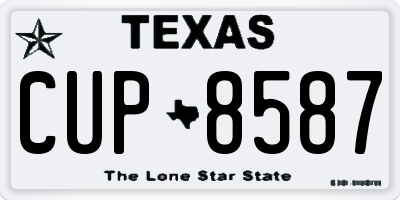 TX license plate CUP8587