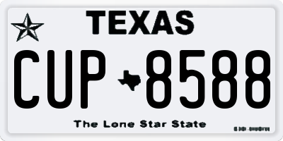 TX license plate CUP8588