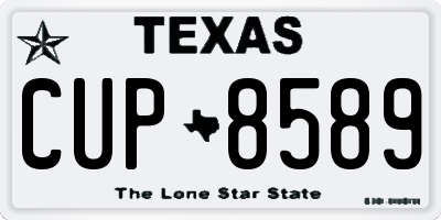 TX license plate CUP8589