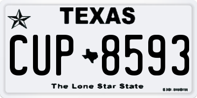 TX license plate CUP8593