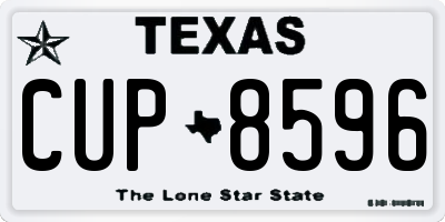 TX license plate CUP8596