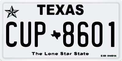 TX license plate CUP8601