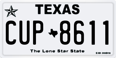 TX license plate CUP8611