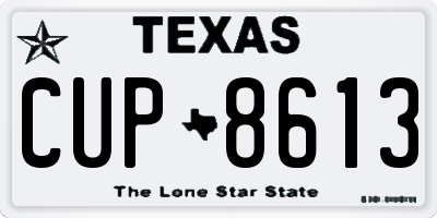TX license plate CUP8613