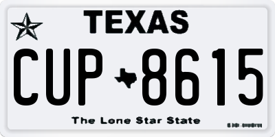TX license plate CUP8615