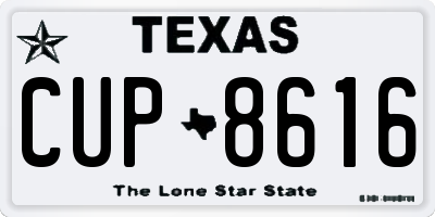 TX license plate CUP8616