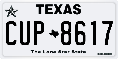 TX license plate CUP8617