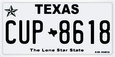 TX license plate CUP8618