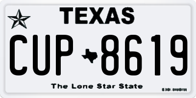 TX license plate CUP8619