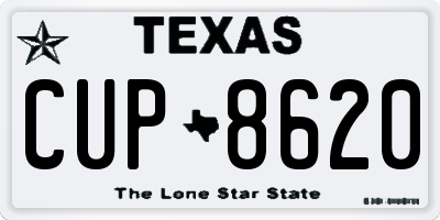 TX license plate CUP8620