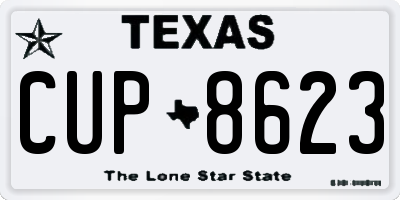 TX license plate CUP8623