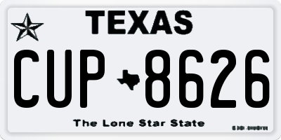 TX license plate CUP8626