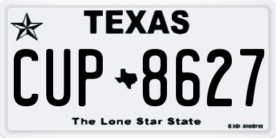 TX license plate CUP8627