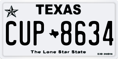 TX license plate CUP8634