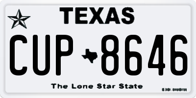 TX license plate CUP8646