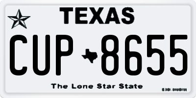 TX license plate CUP8655