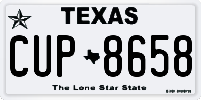 TX license plate CUP8658