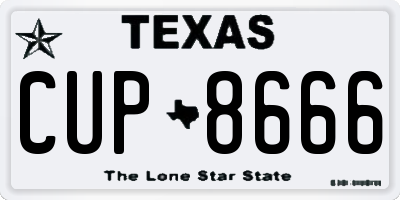 TX license plate CUP8666