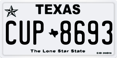 TX license plate CUP8693