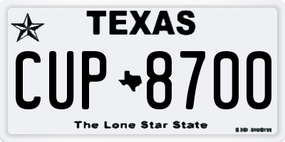 TX license plate CUP8700