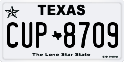 TX license plate CUP8709