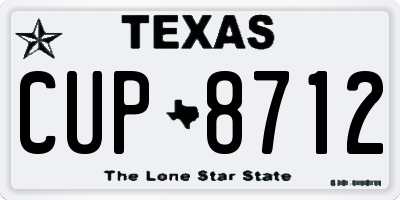TX license plate CUP8712