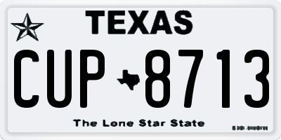 TX license plate CUP8713