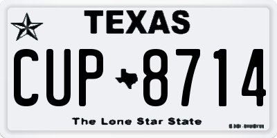 TX license plate CUP8714