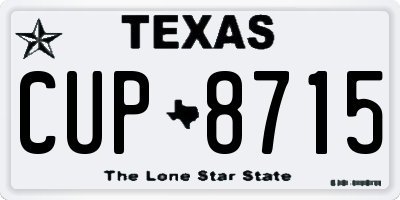 TX license plate CUP8715