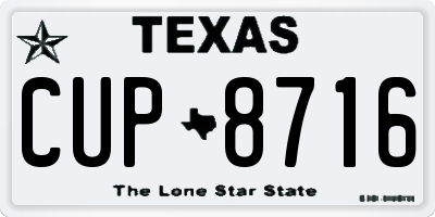TX license plate CUP8716