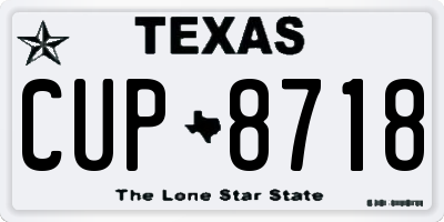 TX license plate CUP8718