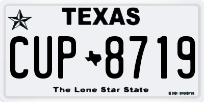 TX license plate CUP8719
