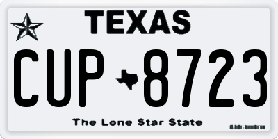 TX license plate CUP8723