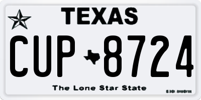 TX license plate CUP8724