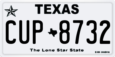 TX license plate CUP8732